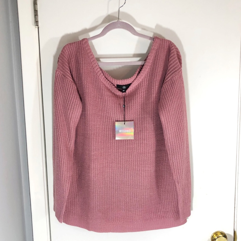NWT Missguided Ophelita Off Shoulder Knit Sweater - Picture 3 of 8
